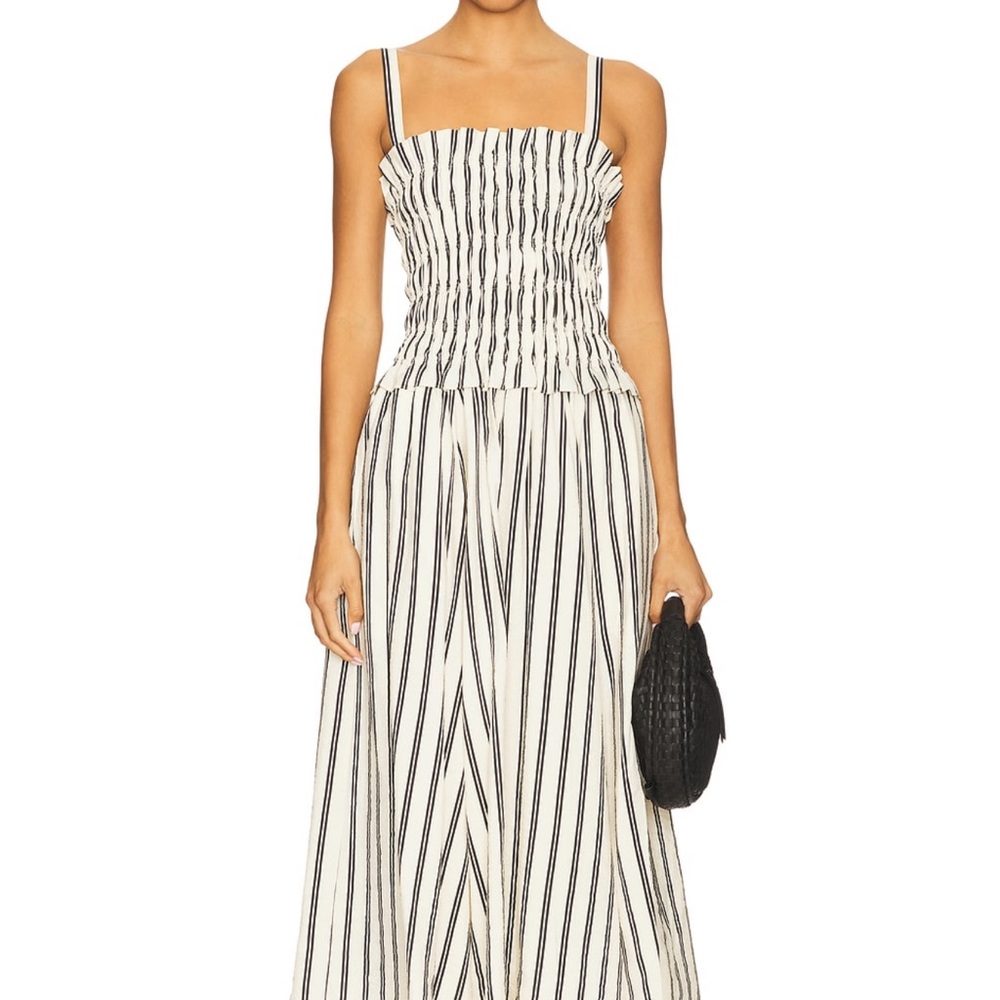 Ralph Lauren Black and White Striped Midi Dress